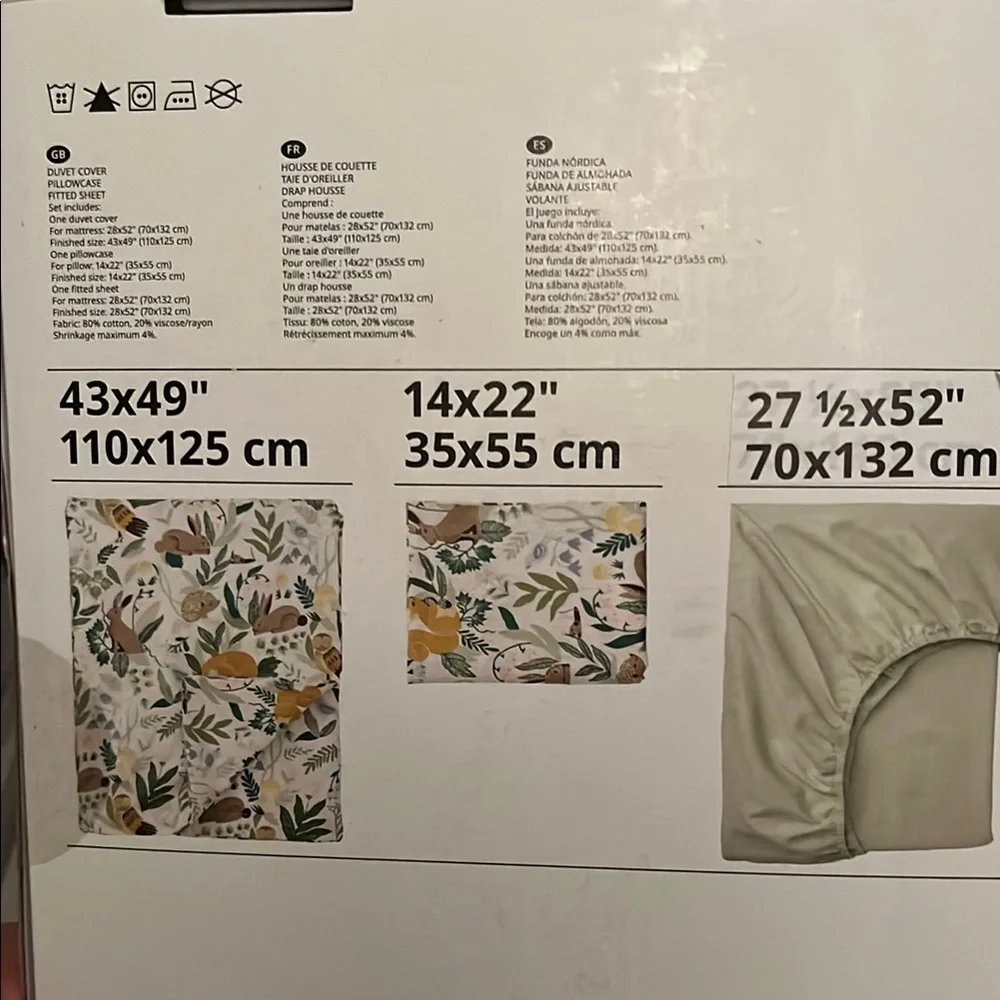 New IKEA TROLLDOM Crib Bedding Set
